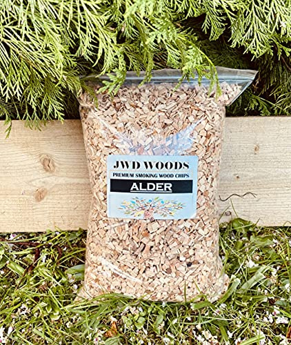 5 LITRES ALDER BBQ SMOKING WOOD CHIPS FOOD SMOKER WOOD CHIPS 100% NATURAL