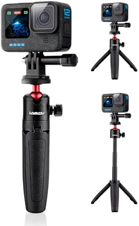 Lammcou Action Kamera Mini Stativ mit Verlängerungsstange Kompatibel mit GoPro, Handstativ & Stativhalterung für Hero 13 12 11 10 9 Fusion Max Insta-360 Go 3 X3 Yi Actioncam Tripod Zubehör