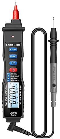 DEWIN Digital Multimeter, Spannungsprüfer Durchgangsprüfer mit NCV 4000 Counts NCV AC/DC Spannungswiderstands Kapazitätstester A3003 (Schwarz)
