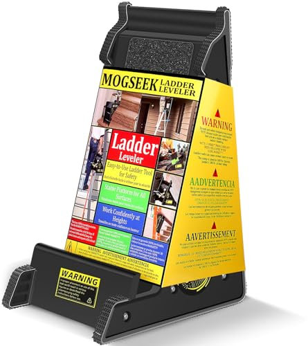 Mogseek Ladder Stabilizer & Leveling Tool, Black, Triangle Design, Polypropylene, 500 lbs Capacity, Ladder Accessory
