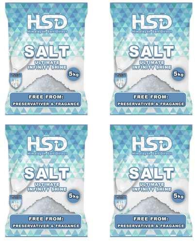 5kg dishwasher salt, dishwasher detergent salt with pre-soaking action, water softener salt (Pack Of 4)