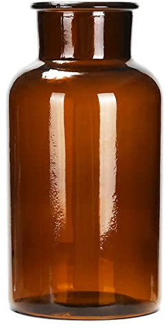 Cozylkx Jarrón De Vidrio Marrón, Botella De Vidrio De 125 ml - Florero De Botella De Flores para La Decoración De La Mesa del Hogar Arreglo Floral, Marrón