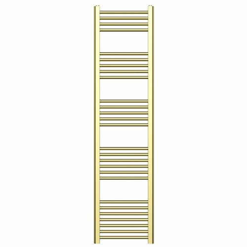 400mm Wide Gold Heated Bathroom Towel Rail Radiator For Central Heating UK (400 x 1600 mm (h))