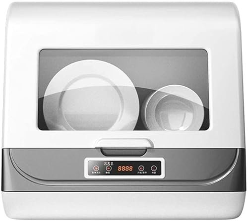 Mini lavavajillas Slimline lavavajillas hogar escritorio lavavajillas secado al aire caliente lavavajillas inteligente lavadora portátil (color: blanco, tamaño: 45 x 40 x 44 cm)