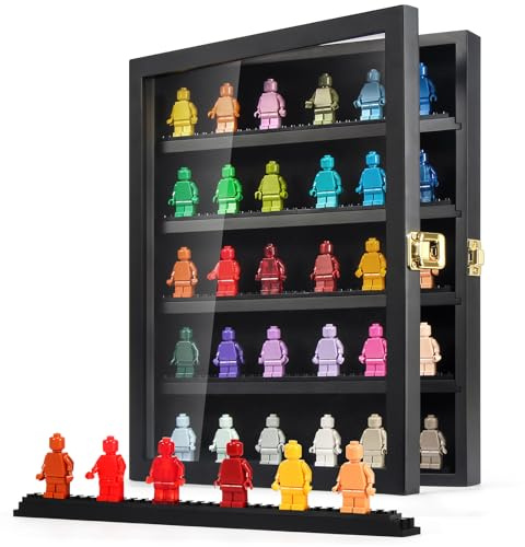 TJ.MOREE Minifigure Display Case for Collectibles, Mini Figure Display Case Wall Mount, 11 x 13.4 inches Black