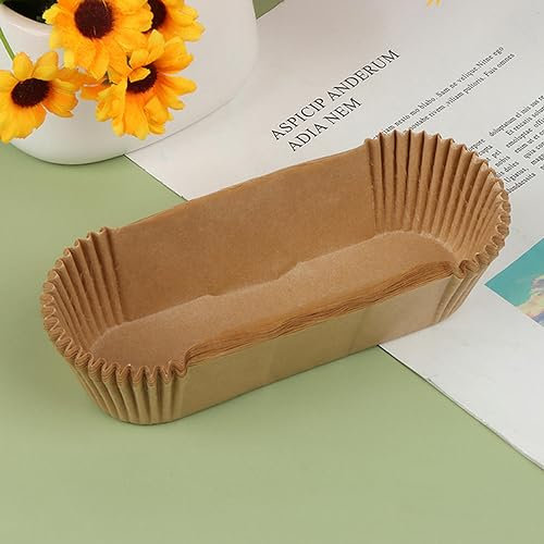 Lot de 100 moules à pain en papier sulfurisé - Moule à gâteau long - Marron