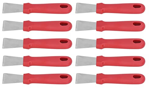 Buachois 10 Pezzi Spatola per Stucco,Spatole in Acciaio Inossidabile con Manico Antiscivolo Per Riparare Cartongesso, Rimuovere Carta da Parati, Fango, Intonaco