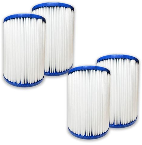 Nispira Poolfilter Ersatz für Bestway Flowclear Whirlpools Typ II Kartusche Lay Z Spa Filterpumpe 58094 530-800 Gal. | 4 Stück