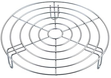 Turbokey Bacon Cooking Rack for Oven Use Dia 9.4 Wire Cooling Racks for Baking Round 304 Stainless Steel Wire Cooking Racks/Carbon Baking Net/Grill/Pan Grate with Legs (Height 1.8,9.4/24cm)