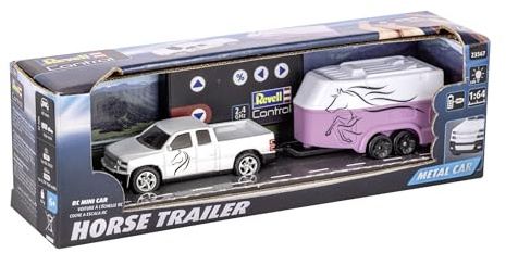 Revell Control I Mini RC Car mit Pferdeanhänger I Maßstab 1:64 I Ab 6 Jahren I Funkfrequenz: GHz I Realistisches Design I Ideal für drinnen und draußen