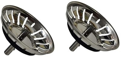 Kippen 5805 - Kit composé de 2 pièces de Bouchon Filtre pour évier de Cuisine en Acier Inoxydable. Diamètre 78 mm.