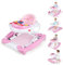 COSTWAY Girello per Bambini 6 in 1, Primi Passi per Neonati con Altezza Regolabile, Sedia a Dondolo per Bambini, Girello Pieghevole con Vassoio Musicale, Cuscino, per Bambini 6+ Mesi (Rosa)