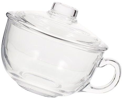 LABRIMP Bol En Verre Transparent 450 Ml Avec Couvercle Fonctionnel Bol à Soupe Avec Anse Ustensile Cuisine Pour Petit-déjeuner Céréales Soupe Et Lait Lot Unique