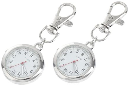 WRITWAA 2stücke Krankenschwester-taschenuhr Schlüsselanhänger Uhr Für Frauen Mit Pflegeuhr Design Leicht Und Kompakt Zu Tragen Als Tragbare Uhr Autodekoration