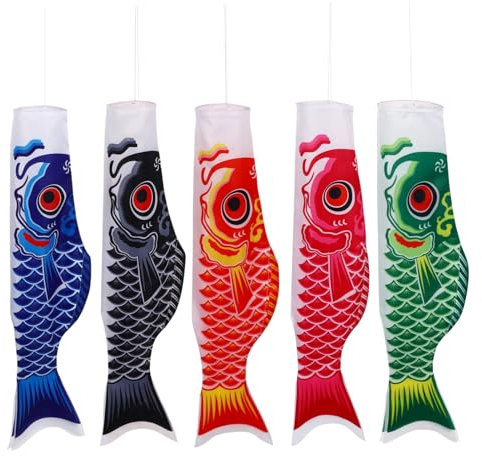 Satin Drapeau Japonerie 5 Pièces Poisson Décoratif