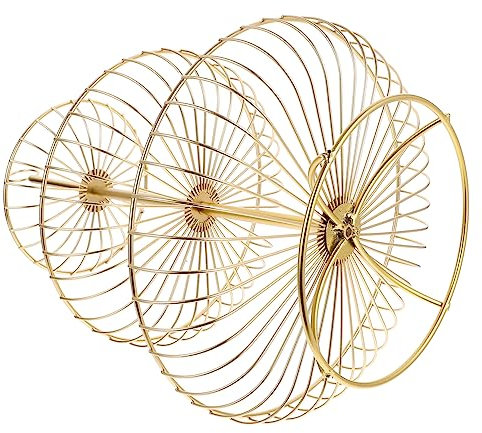 OKUMEYR Cesta De Frutas De 3 Niveles Grande Metálica De Hierro Dorado Organizador De Cocina Multiusos Resistente Para Encimera y Almacenamiento De Frutas y Verduras