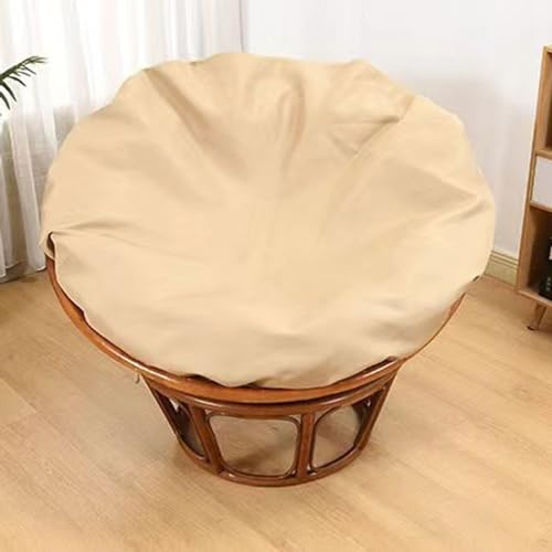 Nur Papasan-stuhlkissenbezüge, Abnehmbarer Papasan-kissenbezug Mit Reißverschluss, Papasan-kissenbezug, Wasserabweisendes Papasan-stuhlkissen(Size:Diameter 130cm (51.2 inches),Color:Khaki-Farbe)