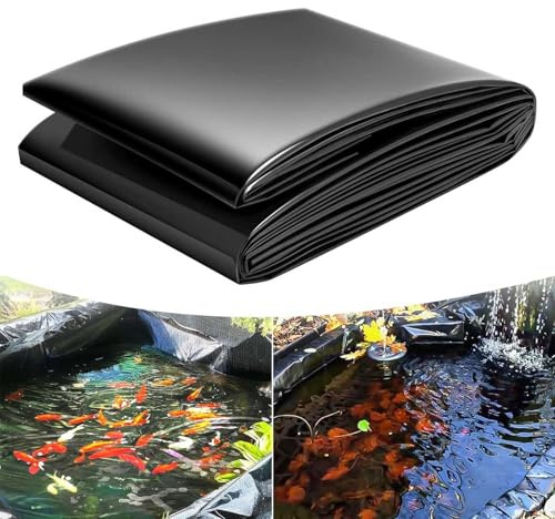HFVUYAR Revestimiento para estanques de 1 x 6 m, 2 x 3 m, 3 x 4 m, 5 x 5 m, 6 x 9 m, 8 x 10 m, 10 x 12 m, prefabricado para estanques de koi y Peces, Revestimiento de HDPE Plegable para estanques im