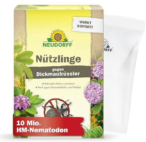 Neudorff Nützlinge gegen Dickmaulrüssler und Engerlinge – 10 Mio. HM-Nematoden für 20 m² – Bekämpft auch Junikäfer, Maikäfer, Rüsselkäfer und Gartenlaubkäfer