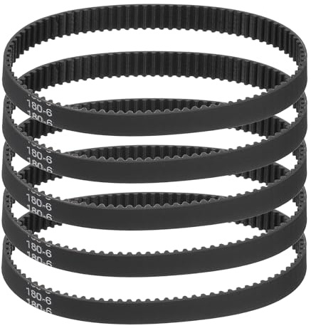 QUARKZMAN 180mm GT-2 Zahnriemen 5 Stück 6mm Breite 2mm Teilung 3D Druck GT-2 Zahnriemen Geschlossener Gummiring Schwarz