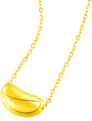 crayfomo Collar de mujer en forma de frijol dorado, gargantilla de viaje diario de moda minimalista, regalo único para novia y amigas