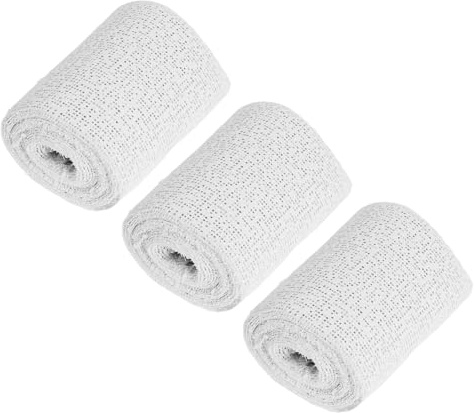 DECHOUS Kit de Vendas de Yeso para Esculpir 3 Rollos 10 CM X 270 CM Guantes Incluidos Tela de Yeso de Secado Rápido para Manualidades y Modelado Artístico Material para Arte y