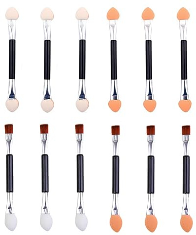 Honoflux 12-Piece Double-Sided Eyeshadow Applicator, Eyeshadow Brushes | Versatile Sponge Makeup Tool for Eye Shadow Application