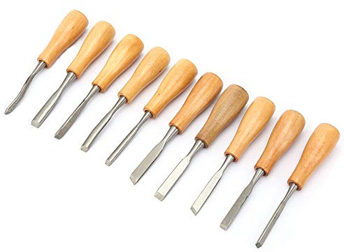 RASTKY Kit di Scalpelli per la Lavorazione del Legno Set di Strumenti per Intaglio Ad Alta Durezza per Lavorazioni di Precisione 10 Pezzi