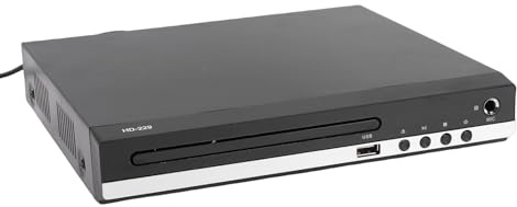Cuifati Lecteur DVD HDMI, Région HD 1080P – Lecteur CD Gratuit, Mini DVD avec Câble HDMI et Télécommande pour Système Stéréo TV Home Cinéma (Prise UE)