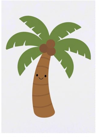 Azeeda 'Happy Palm Tree' Temporary Tattoo - A6 (TO00102883) | Water Resistant Skin Safe Transfer for Parties, Costumes and Gifts