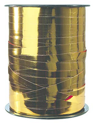 Clairefontaine 602072C – en rulle metalliskt band – mått: 250 m x 7 mm – färg: konjakgul – dekorativt presentband, gör-det-själv, tillbehör för presentinslagning