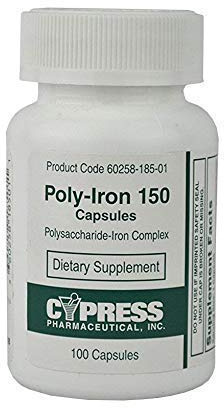 Poly-Iron 150 Capsules Compares To Niferex 150, 100 ea