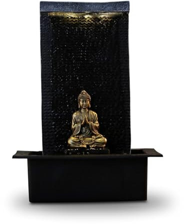 Zen Light ZENITUDE Fontana in poliresina, Dimensioni: 31 x 31 x 42 cm, Colore: Nero