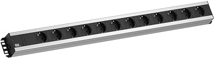 BACHMANN Steckdosenleiste HANDWERKERLEISTE 12-Fach 2m Kabel Mehrfachsteckdose für Handwerk Grau 300.002 (extra Robustes Design)