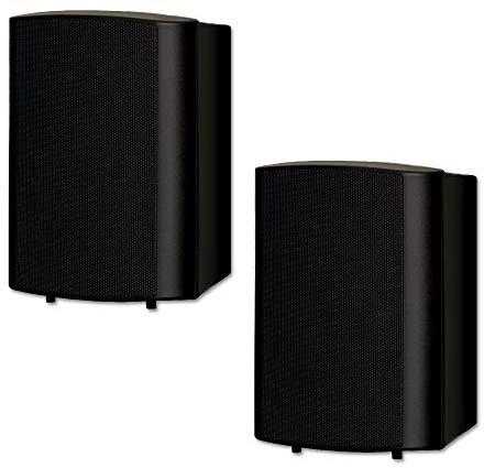 Theater Solutions TS425ODB Indoor or Outdoor Speakers Weatherproof Mountable Black Pair