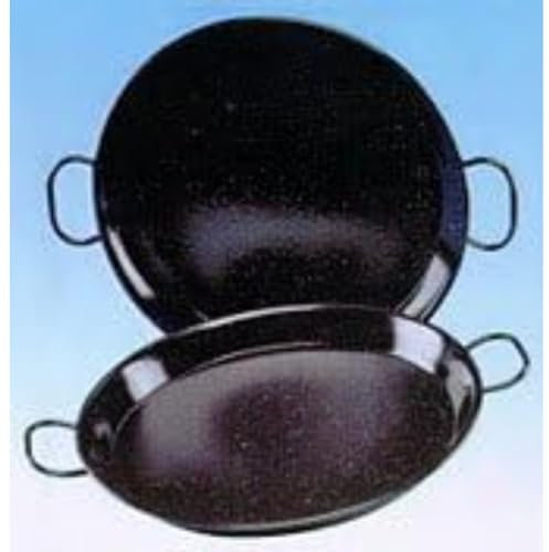 Garcima La Ideal_Padella per Paella in Acciaio smaltato, 24 cm, Metallo, Argento, 30 x 24 x 30 cm, 12 unità