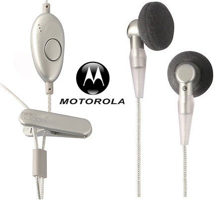 Motorola OEM Silver Universal Stereo Headset - Compatible with 3.5mm and 2.5mm Phones