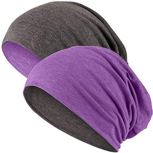 Hatstar Wende-Beanie für Damen & Herren, einfarbig oder zweifarbig, Outdoor Slouch Beanie, Fahrradmütze aus Baumwoll-Mix, One Size, atmungsaktive Laufmütze, Bequeme Übergangsmütze für Sommer