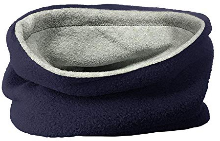 TOSKATOK Barn pojkar flickor varm vinter vändbar mjuk fleece snood halsvärmare halsduk, marinblå/grå, One size