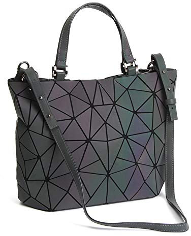 FZChenrry Sacs à main et sacs à main géométriques lumineux, sac à bandoulière holographique réfléchissant, portefeuille, fourre-tout arc-en-ciel flash, NO.1, Taille unique