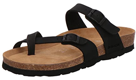 Rohde Damen Zehentrenner Pantolette Alba 5594, Größe:41 EU, Farbe:Schwarz