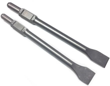 WERHE Meißel Set 2 Stück 35/50 x 410 mm SDS Hex (Sechskantaufnahme) aus Werkzeugstahl – Flachmeißel zum Stemmen und Abtragen in Beton und Mauerwerk mit Abbruchhammer