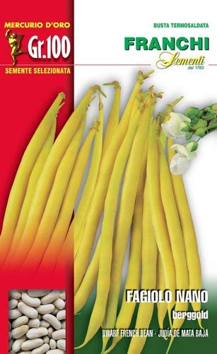 Franchi sementi semi di fagioli e fagiolini nani e rampicanti in confezioni varie (nano berggold, 100 grammi)