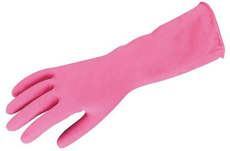 DSTOCK60 Gants Ménage Caoutchouc Etanches Longs pour Nettoyage Vaisselle Linge ROSE Taille L