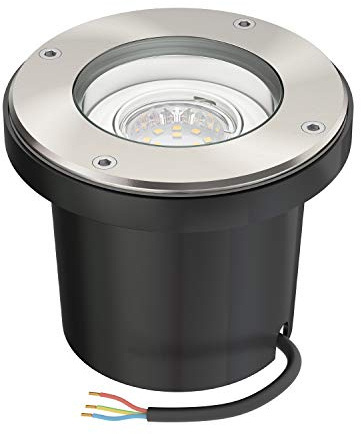 ledscom.de Markinbyggd armatur BOFU för utomhus svängbart rostfritt stål runt IP67 150mm Ø inkl. LED-lampa (vit, 2,076W, 206lm, 110°)