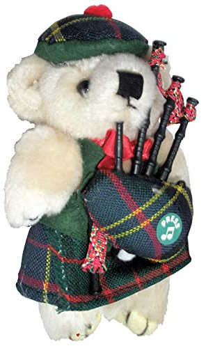 I LUV LTD Musikfigur Teddybär, Schottisches Geschenk für Walker Tartan Clan, Hergestellt in Schottland