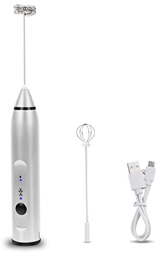 DAZZLEEX Mousseur à lait rechargeable USB avec fouet à ressort pour œufs
