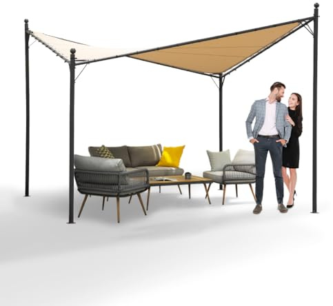 Grindi - Garten Pergola Pavillon Terrassendach - Ikaria 350x350cm - wasserdichtes & stabiles Sonnenschutz für Terrasse und Freistehender, Carport-Pavillon, Grillpavillon, Markise als Vordach