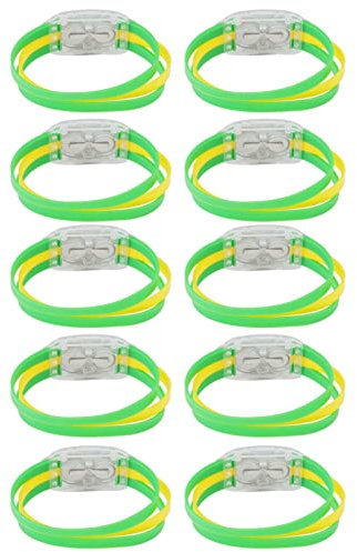 SPYMINNPOO 10 STÜCKE Nationalflaggen-Armband, Silikon-ABS, Leuchtende Jubel-Requisiten, Clips, Arm- und Armbänder für App-fähige Fitness (Brasilien)