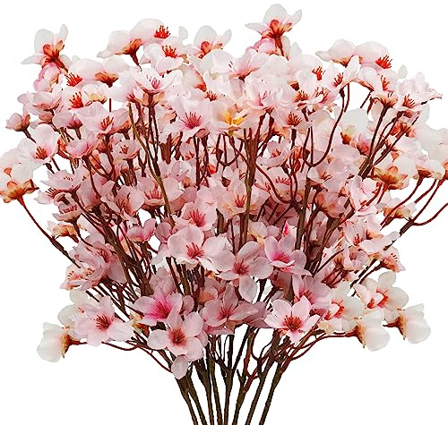 Uieke Lot de 8 Fleurs de Cerisier artificielles en Soie pour Bricolage, Maison, Arbre de Mariage, décoration de fête, Rose